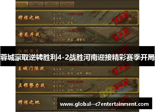 蓉城豪取逆转胜利4-2战胜河南迎接精彩赛季开局 蓉城豪取逆转胜利4-2战胜河南迎接精彩赛季开局